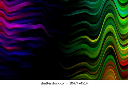 Dark Multicolor, Rainbow vector background with lava shapes. Colorful abstract illustration with gradient lines. Brand-new design for your ads, poster, banner.