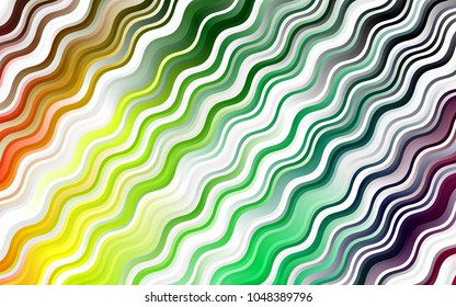 Dark Multicolor, Rainbow vector background with bent lines. Blurred geometric sample with gradient bubbles.  Marble design for your web site.