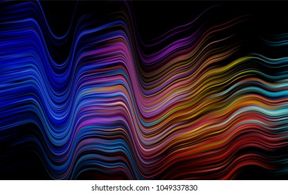 Dark Multicolor, Rainbow vector background with bent ribbons. Creative geometric illustration in marble style with gradient. The elegant pattern for brand book.