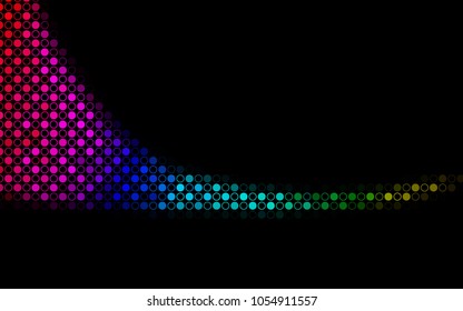 Dark Multicolor, Rainbow vector  background with dots. Blurred bubbles on abstract background with colorful gradient. Beautiful design for your business natural advert.