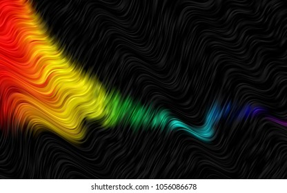 Dark Multicolor, Rainbow vector background with bent ribbons. A completely new color illustration in marble style. Textured wave pattern for backgrounds.