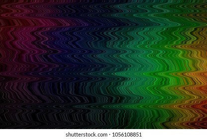 Dark Multicolor, Rainbow vector background with bent ribbons. Shining illustration, which consist of blurred lines, circles. A completely new marble design for your business.
