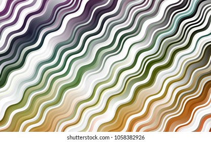 Dark Multicolor, Rainbow vector background with lamp shapes. Modern gradient abstract illustration with bandy lines. Textured wave pattern for backgrounds.