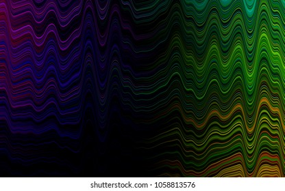 Dark Multicolor, Rainbow vector background with abstract lines. Blurred geometric sample with gradient bubbles.  A completely new marble design for your business.