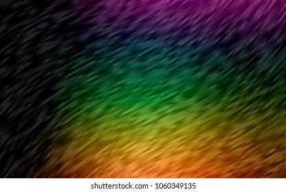 Dark Multicolor, Rainbow vector background with abstract lines. A sample with blurred bubble shapes. Textured wave pattern for backgrounds.