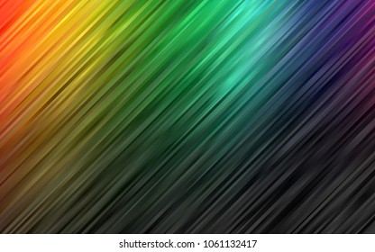 Dark Multicolor, Rainbow vector background with abstract lines. Colorful abstract illustration with gradient lines. A completely new marble design for your business.