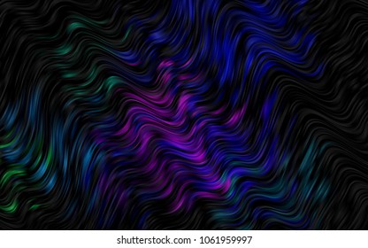 Dark Multicolor, Rainbow vector background with bent lines. Shining crooked illustration in marble style. Textured wave pattern for backgrounds.