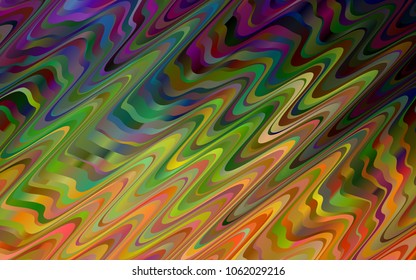 Dark Multicolor, Rainbow vector background with lamp shapes. A sample with blurred bubble shapes. Textured wave pattern for backgrounds.