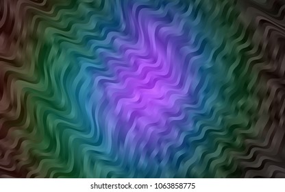 Dark Multicolor, Rainbow vector background with lava shapes. A vague circumflex abstract illustration with gradient. Brand-new design for your ads, poster, banner.