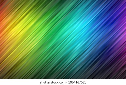 Dark Multicolor, Rainbow vector background with abstract lines. Shining illustration, which consist of blurred lines, circles. The best blurred design for your business.
