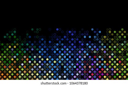 Dark Multicolor, Rainbow vector  background with bubbles. Glitter abstract illustration with blurred drops of rain. Completely new template for your brand book.