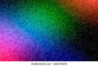 Dark Multicolor, Rainbow vector background with curved circles. Shining crooked illustration in marble style. New composition for your brand book.