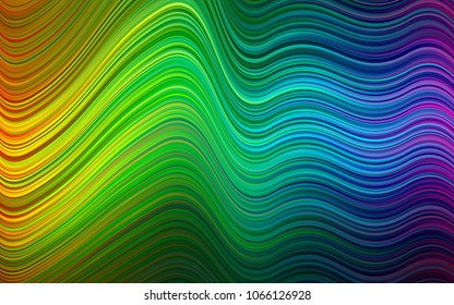 Dark Multicolor, Rainbow vector background with bent ribbons. Geometric illustration in marble style with gradient.  A completely new template for your business design.