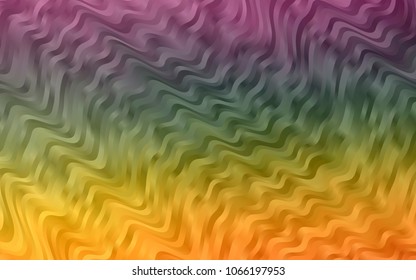Dark Multicolor, Rainbow vector background with curved circles. Colorful abstract illustration with gradient lines. New composition for your brand book.