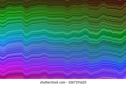 Dark Multicolor, Rainbow vector background with lamp shapes. Glitter abstract illustration with wry lines. Marble style for your business design.