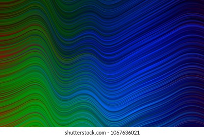 Dark Multicolor, Rainbow vector background with abstract lines. A completely new color illustration in marble style. New composition for your brand book.