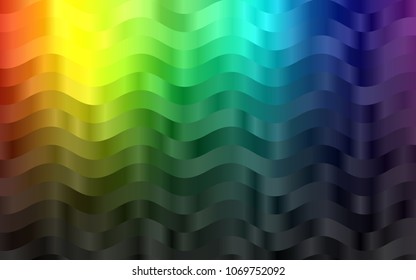 Dark Multicolor, Rainbow vector background with liquid shapes. Shining illustration, which consist of blurred lines, circles. Marble design for your web site.