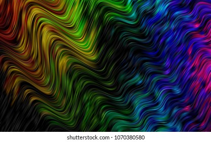 Dark Multicolor, Rainbow vector background with liquid shapes. Colorful illustration in abstract marble style with gradient. A completely new template for your business design.