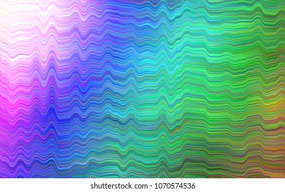 Dark Multicolor, Rainbow vector background with bent ribbons. Shining illustration, which consist of blurred lines, circles. Pattern for your business design.