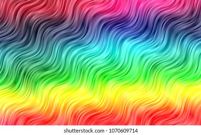 Dark Multicolor, Rainbow vector background with bent ribbons. Modern gradient abstract illustration with bandy lines. The best blurred design for your business.