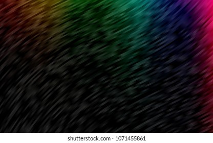Dark Multicolor, Rainbow vector background with lamp shapes. A vague circumflex abstract illustration with gradient. Pattern for your business design.