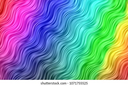 Dark Multicolor, Rainbow vector background with abstract lines. Colorful abstract illustration with gradient lines. Pattern for your business design.