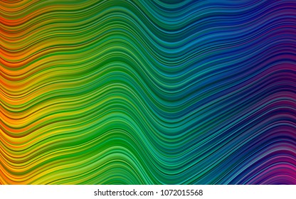 Dark Multicolor, Rainbow vector background with curved lines. Colorful illustration in abstract marble style with gradient. A completely new marble design for your business.
