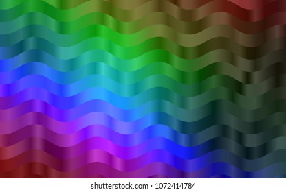 Dark Multicolor, Rainbow vector background with bent lines. A completely new color illustration in marble style. The best blurred design for your business.