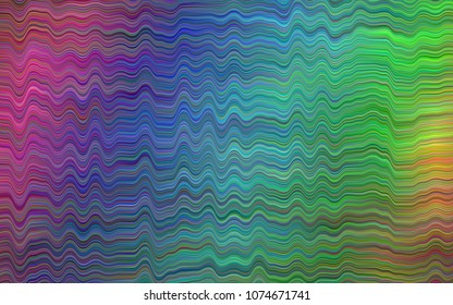 Dark Multicolor, Rainbow vector background with abstract lines. Glitter abstract illustration with wry lines. A completely new template for your business design.