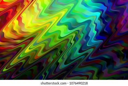 Dark Multicolor, Rainbow vector background with lamp shapes. Blurred geometric sample with gradient bubbles.  Marble style for your business design.