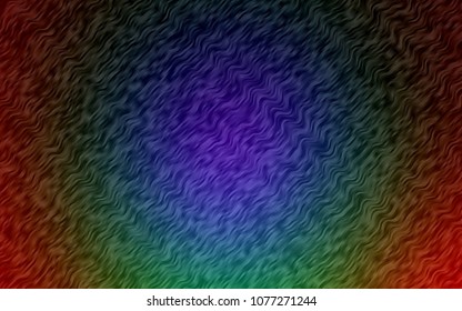 Dark Multicolor, Rainbow vector background with lava shapes. Modern gradient abstract illustration with bandy lines. Marble design for your web site.