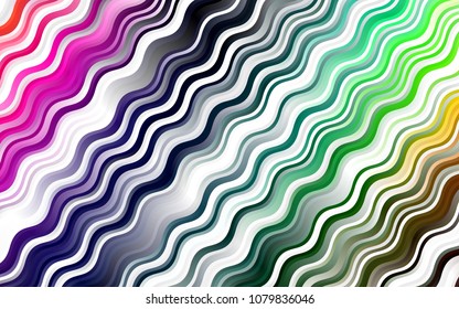 Dark Multicolor, Rainbow vector background with liquid shapes. Shining illustration, which consist of blurred lines, circles. New composition for your brand book.