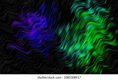 Dark Multicolor, Rainbow vector background with bent lines. A completely new color illustration in marble style. Marble style for your business design.