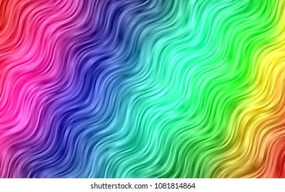 Dark Multicolor, Rainbow vector background with bent lines. Creative geometric illustration in marble style with gradient. The best blurred design for your business.