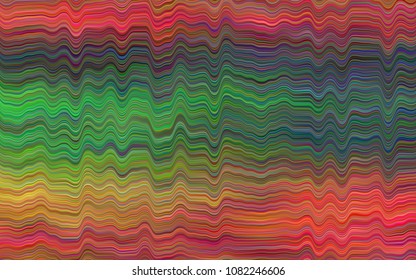 Dark Multicolor, Rainbow vector background with liquid shapes. Glitter abstract illustration with wry lines. The elegant pattern for brand book.
