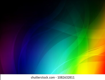 Dark Multicolor, Rainbow vector background with curved circles. Geometric illustration in marble style with gradient.  The best blurred design for your business.