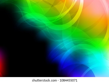 Dark Multicolor, Rainbow vector background with lamp shapes. A sample with blurred bubble shapes. A completely new marble design for your business.