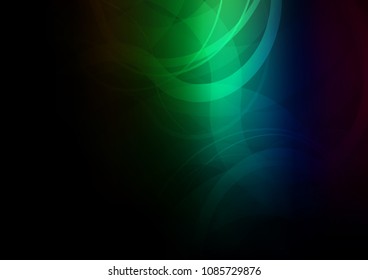 Dark Multicolor, Rainbow vector background with liquid shapes. A sample with blurred bubble shapes. Textured wave pattern for backgrounds.