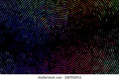 Dark Multicolor, Rainbow vector background with bent lines. A sample with blurred bubble shapes. The elegant pattern for brand book.