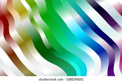 Dark Multicolor, Rainbow vector background with curved circles. Glitter abstract illustration with wry lines. Textured wave pattern for backgrounds.