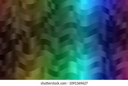 Dark Multicolor, Rainbow vector background with bent lines. A sample with blurred bubble shapes. A completely new template for your business design.