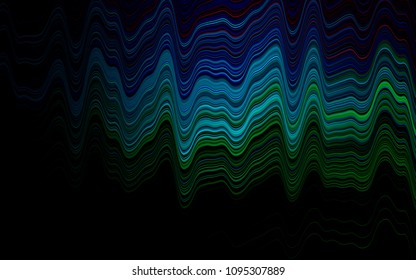 Dark Multicolor, Rainbow vector background with bubble shapes. Glitter abstract illustration with wry lines. A completely new template for your business design.