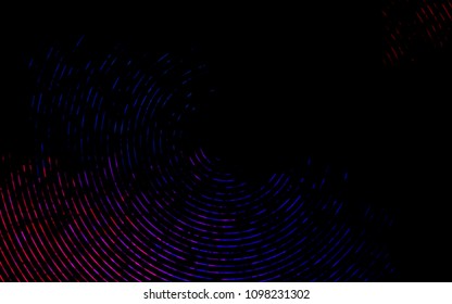 Dark Multicolor, Rainbow vector background with curved circles. Modern gradient abstract illustration with bandy lines. The template for cell phone backgrounds.
