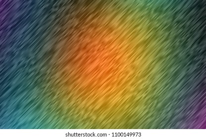 Dark Multicolor, Rainbow vector background with straight lines. Decorative shining illustration with lines on abstract template. The pattern can be used for websites.