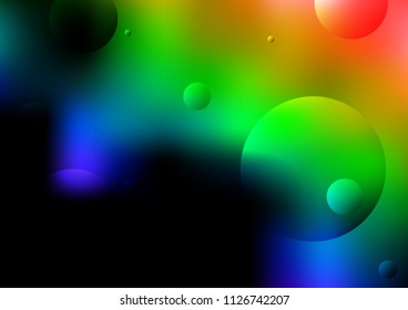 Dark Multicolor, Rainbow vector background with dots. Glitter abstract illustration with blurred drops of rain. The pattern can be used for ads, leaflets of liquid.