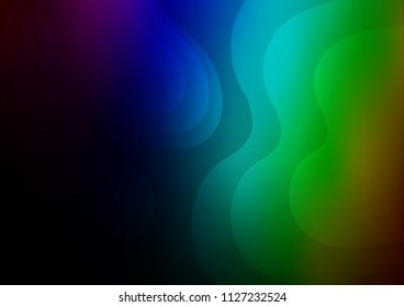 Dark Multicolor, Rainbow vector background with lamp shapes. Shining illustration, which consist of blurred lines, circles. Marble design for your web site.