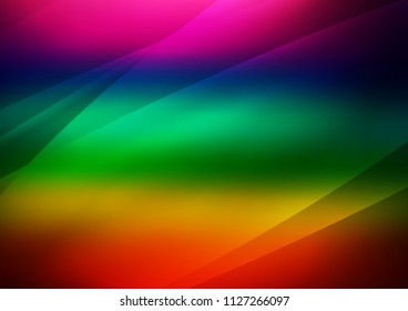 Dark Multicolor, Rainbow vector background with straight lines. Modern geometrical abstract illustration with staves. The pattern can be used for websites.