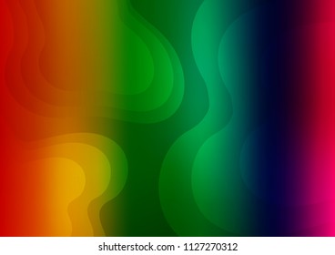 Dark Multicolor, Rainbow vector background with curved circles. Geometric illustration in marble style with gradient.  Brand new design for your ads, poster, banner.