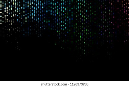 Dark Multicolor, Rainbow vector  background with dots. Glitter abstract illustration with blurred drops of rain. Pattern can be used as texture of water, rain drops.