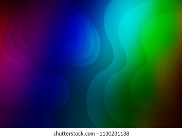 Dark Multicolor, Rainbow vector background with lava shapes. A sample with blurred bubble shapes. The template for cell phone backgrounds.